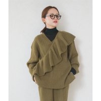 KOBE LETTUCE/コウベレタス KOBE LETTUCE [ 田中亜希子さんコラボ ]2way付けフリルVネックニットプルオーバー【プチ】[選べる2丈][N1082]/507392156