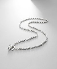 COCOSHNIK ONHITSCH/ココシュニック オンキッチュ COCOSHNIK ONKITSCH シルバー カットケーブルチェーン レクタングルマンテルネックレス/507516357