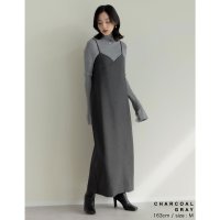 Re:EDIT/リエディ Re:EDIT [低身長サイズ有]起毛ツイル切り替えデザインキャミワンピース/507516768