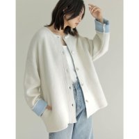 Re:EDIT/バイカラー金釦起毛ニットコート/507516775