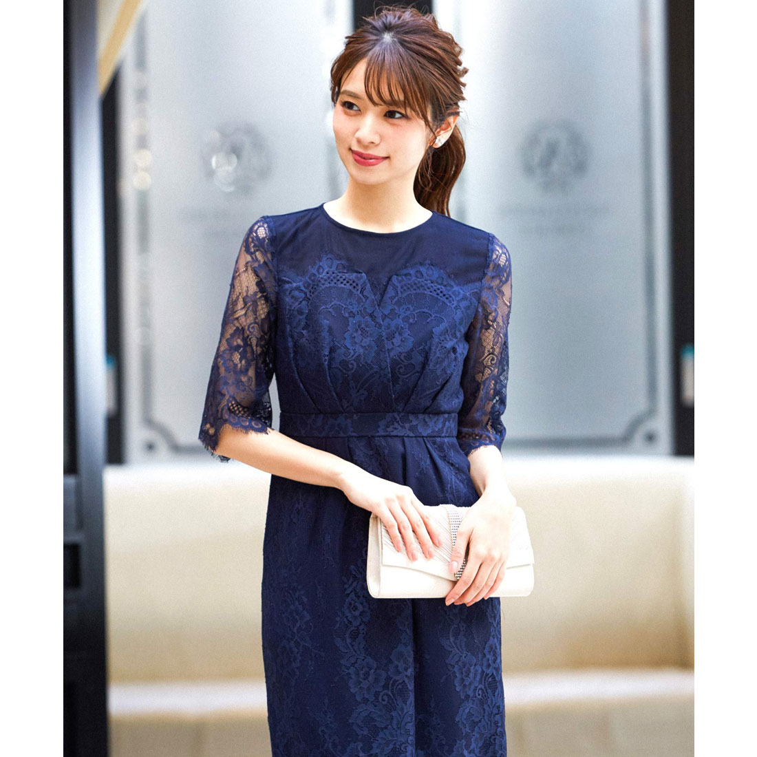 クーポン】ニアナ niana 花柄総レース 結婚式ワンピース クーポン】ニアナ niana 花柄総レース 結婚式ワンピース