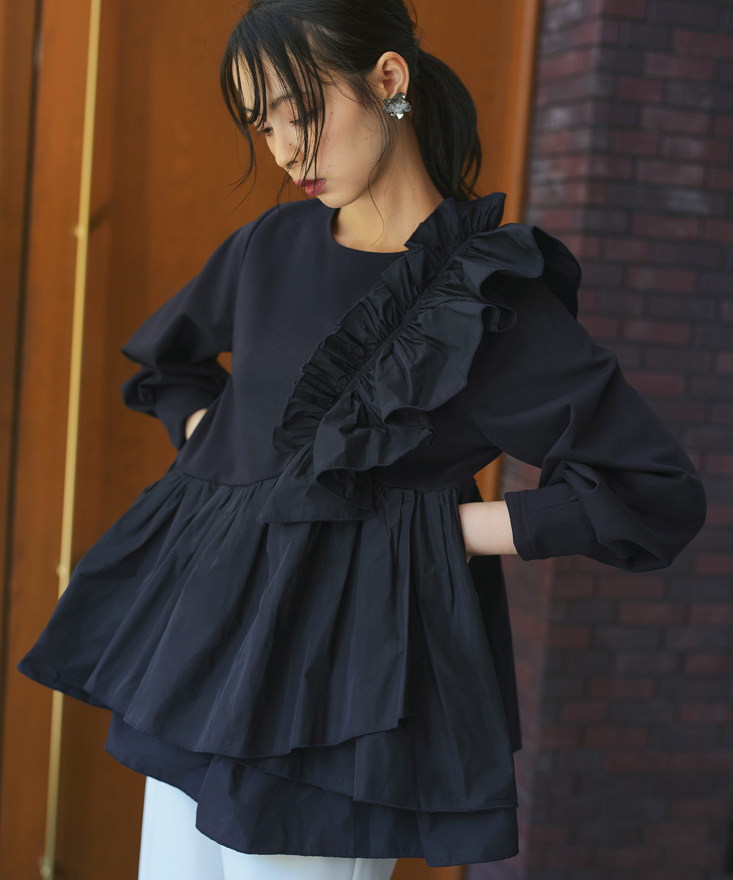 「RUIRUE BOUTIQUE」 長袖カットソー M ネイビー レディース 楽天市場】【30%OFFクーポン対象商品】【洗える】レディース
