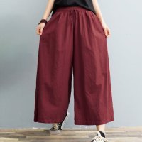 ica/アイカ ica ナチュラルな薄手のコットン素材 8分丈 ゆったりワイドパンツ/507143904