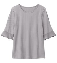 Alotta/アロッタ Alotta パール調ボタン付テレコリブトップス/507160145