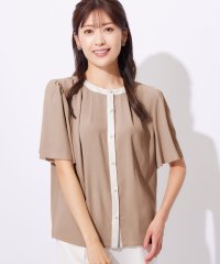 Alotta/アロッタ Alotta パール調ボタン付配色ブラウス/507160499