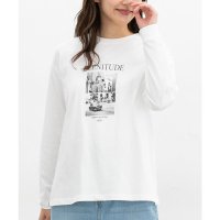 Honeys/ハニーズ Honeys フォトプリントTシャツ トップス カットソー 長袖 コットン 綿 Tシャツ フォトプリント クルーネック レディース/507516674