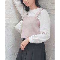 Honeys/ハニーズ Honeys インナー付ビスチェ トップス ニット セーター 長袖 Tシャツ ロンT 長袖Tシャツ ビスチェ セットアイテム レディース/507516733