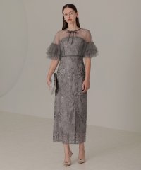 Leja/レジャ Leja チュールフリルリボンボレロスパンコール花柄刺繍ベアトップドレスワンピース美脚効果結婚式 パーティードレス 成人式 20代 30代 40代/507517641