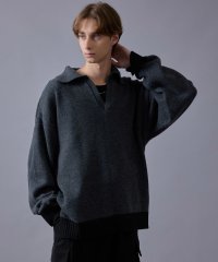 JUNRed/【WEB限定】スキッパーニットプルオーバー/507520195