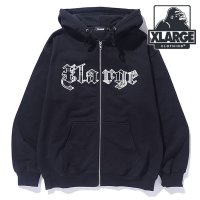 XLARGE/エクストララージ XLARGE PATCHED LOGO ZIP UP HOODIE SWEATSHIRT ASH [101244012001 FW24WINT/507520878