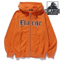 XLARGE/エクストララージ XLARGE PATCHED LOGO ZIP UP HOODIE SWEATSHIRT ORANGE [101244012001 FW24W/507520878