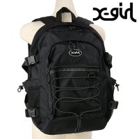 X-girl/エックスガール X－girl X－girl BUNGEE CORD BACKPACK BLACK [105231053012 FW24SPOT]/507520905