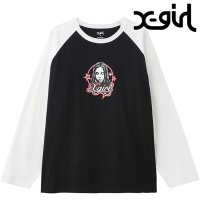 X-girl/エックスガール X－girl X－girl FACE AND STARS B/B BIG TEE OLIVE [105244011003 FW24WINTER]/507520910