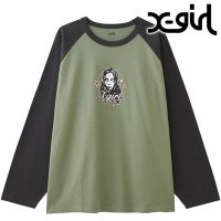 X-girl/エックスガール X－girl X－girl FACE AND STARS B/B BIG TEE OLIVE [105244011003 FW24WINTER]/507520910