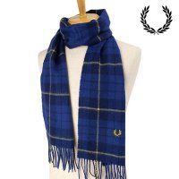 FRED PERRY/フレッドペリー FRED PERRY FRED PERRY LAMBSWOOL TARTAN SCARF NAVY [C8137－608 FW24]/507520952
