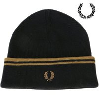 FRED PERRY/フレッドペリー FRED PERRY FRED PERRY TWIN TIPPED MERINO WOOL BEANIE NAVY/SILVER－BLUE/SI/507520957