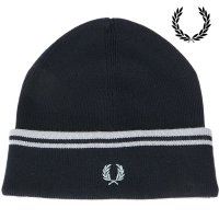 FRED PERRY/フレッドペリー FRED PERRY FRED PERRY TWIN TIPPED MERINO WOOL BEANIE NAVY/SILVER－BLUE/SI/507520957