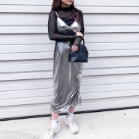 REAL STYLE/リアルスタイル REAL STYLE ワンピース レディース キャミソール ロング メタリック キャミワンピ おしゃれ 可愛い きれいめ お出かけ ストレート /506886879