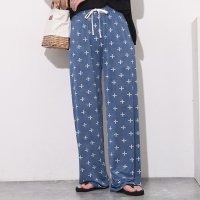 REAL STYLE/リアルスタイル REAL STYLE ワイドパンツ レディース 夏 涼しい ひんやり 速乾 冷感 ロング 高身長 柄パン ズボン ゆったり ウエストゴム 韓国 /506886902