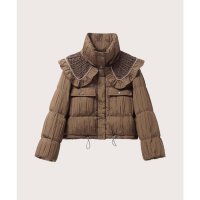 LA POMME petit/ラポミ プチ LA POMME petit Big Frill Collar Puff Down Coat. ビッグフリルカラーハーフダウンコート/507144267