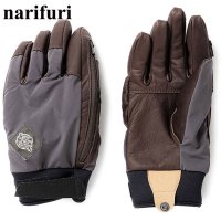narifuri/ナリフリ narifuri narifuri × SoH NFC レザーコンビグローブ KHAKI [NFSO－05 FW24]/507521085