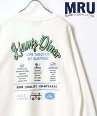MRU/エムアールユー MRU 裏起毛 古着風 バック/袖プリント リンガー スウェット レディース メンズ トレーナー/507523523