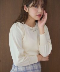 Feroux/【洗える】ビジュー襟 プルオーバーニット/507529385