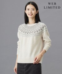 J.PRESS LADIES/【WEB限定カラーあり・洗える】FAIR ISLE ラウンドネック ニット/507529482