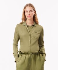 LACOSTESPORTS LADYS/ラコステ LACOSTE リブニットカラーレーヨンシャツ/506927428