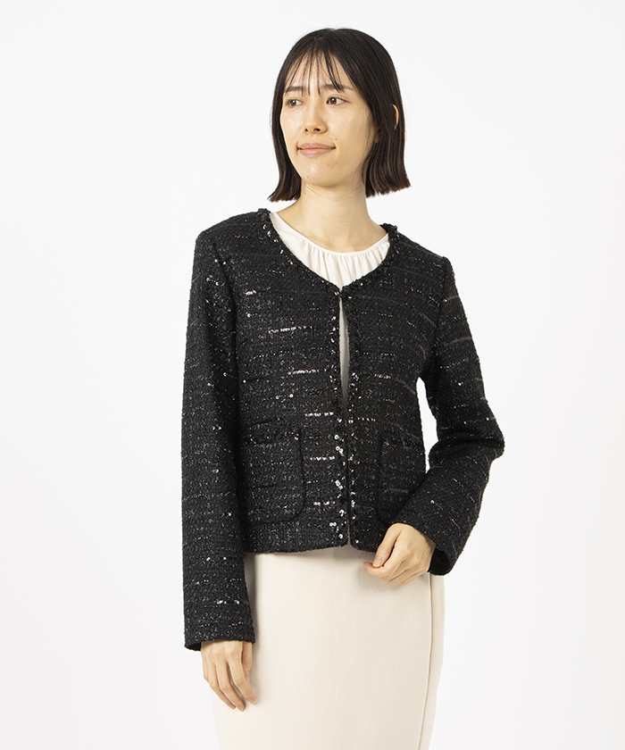 MADAM JOCONDEマダム ジョコンダ 黒ツイードジャケット　ラメ　入学式 MADAM JOCONDEマダム ジョコンダ 黒ツイードジャケット ラメ 入学式