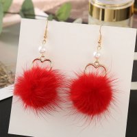 shoppinggo/ショッピングゴー shoppinggo ピアス キラキラ星 ふんわり ポンポン カジュアル ファーピアス スウィング ファー 揺れる/507124405