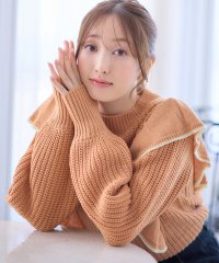 Alotta/アロッタ Alotta 配色フリルケーブルニット/507160577