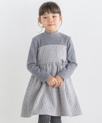 BeBe/【お揃い】ラメ千鳥格子ドッキングワンピース(90~150cm)/507295490