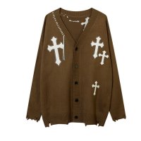 At Marvelous/アットマーベラス At Marvelous カーデ カーディガン 羽織り セーター ニット 長袖 クロス 秋 メンズ オーバーサイズ 大きいサイズ オシャレ お/507531627