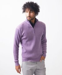 MICHEL KLEIN HOMME/リブ編みハーフジップニット/507537462