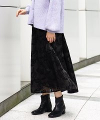 eur3/【大きいサイズ】オーガンジーフロッキープリントスカート/507537477
