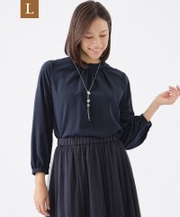 TRANS WORK(L)/【L】【WEB・一部店舗限定】【ウォッシャブル】マイクロパウダリースタンドカラープルオーバーブラウス/506883332