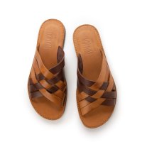 ITALICO/イタリコ ITALICO 徳島 本革 おしゃれ 編み込みコンビサンダル 国産レザーサンダル 皮サンダル 本革2トーンカラー/506922345