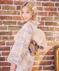 Retica/レティカ Retica 大柄リーフ ゆかた3点セット (浴衣+平帯or作り帯+下駄)/506948648