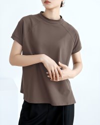 Lily of Valley/リリーオブバリー Lily of Valley モックネック フレンチスリーブ Tシャツ カットソー 無地 上品 清楚 カジュアル 春 夏/507017630