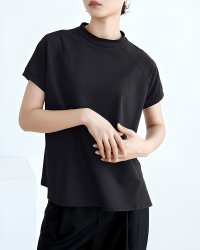 Lily of Valley/リリーオブバリー Lily of Valley モックネック フレンチスリーブ Tシャツ カットソー 無地 上品 清楚 カジュアル 春 夏/507017630