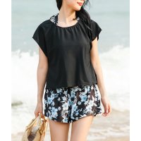 Angel Luna/エンジェル ルナ Angel Luna 【タンキニ水着4点セット】体型カバー タンキニ Tシャツ 半袖 ラッシュガード レディース ショートパンツ セパレート /507080495