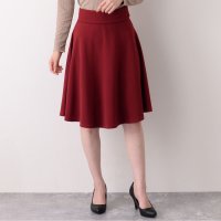 REAL STYLE/リアルスタイル REAL STYLE フレアスカート 膝丈 オフィス ウエストゴム 秋 黒 ミモレ丈 レディース Aライン 無地 ひざ丈/507149354