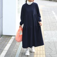 REAL STYLE/リアルスタイル REAL STYLE ワンピース 長袖 ロング エンボス ティアード 速乾 可愛い ガーリー フェミニン マタニティ/507149439