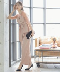 Retica/レティカ Retica パーティードレス カシュクールウエストリボンアシメ シアースリーブフリルトップス ワイドパンツ セットアップ 結婚式 ドレス パンツドレ/507151883