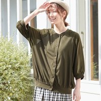 Viola e Viola/ヴィオラ エ ヴィオラ Viola e Viola 【5つの機能付き】袖シフォン切替ブルゾン風カーディガン/507160449