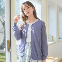 Alotta/アロッタ Alotta 【接触冷感】パール調ボタン付サマーニットカーデ/507160512