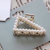 shoppinggo/ショッピングゴー shoppinggo ヘアクリップ バンスクリップ パール付 シンプル レディース ヘアアクセサリー 髪飾り/507124106