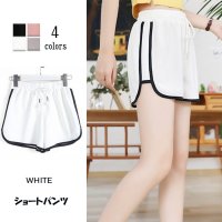 shoppinggo/ショッピングゴー shoppinggo ショートパンツレディース ストライプス ショーツ スポーツウェア サイドライン ボトムス ヨガパンツ 吸汗速乾 半ズボン/507124364
