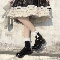 shoppinggo/ショッピングゴー shoppinggo ハイソックス クルーソックス フリル＆リボン付き レディース 靴下 くつ下 膝上 ひざ下 伸縮性 くつした ソックス 美/507545391